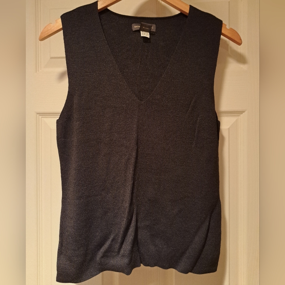 Banana Republic Black Silk Knit Top